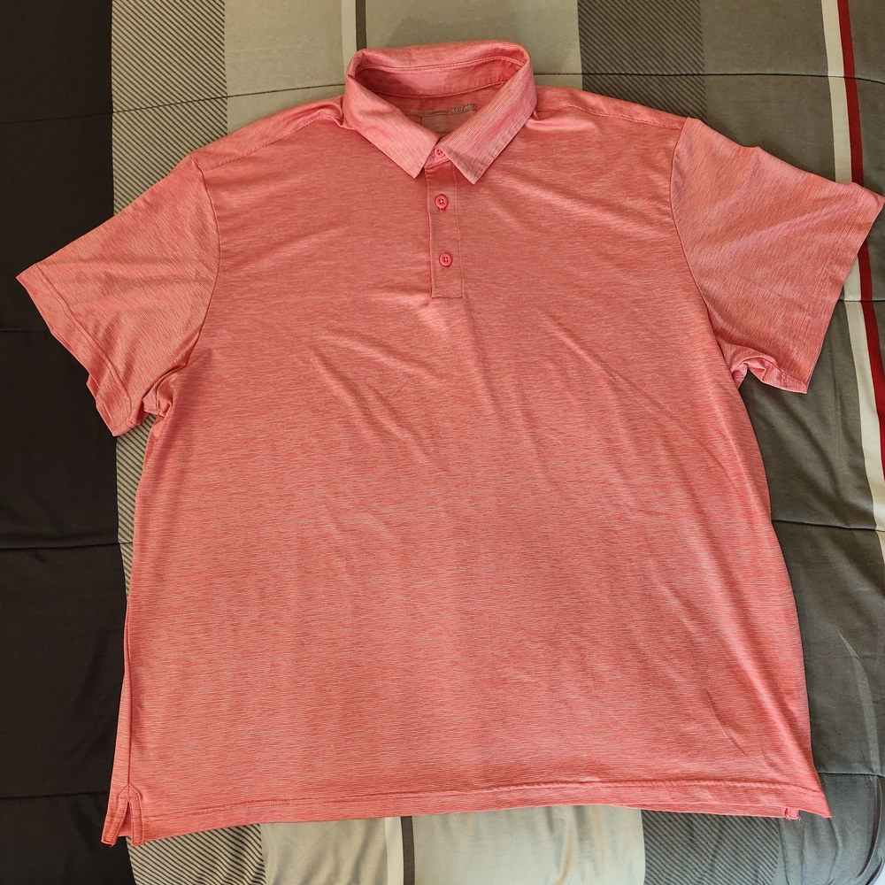 Men's XXL/XXG Members Mark/Performance Two-tone Pink With White Polo Shirt